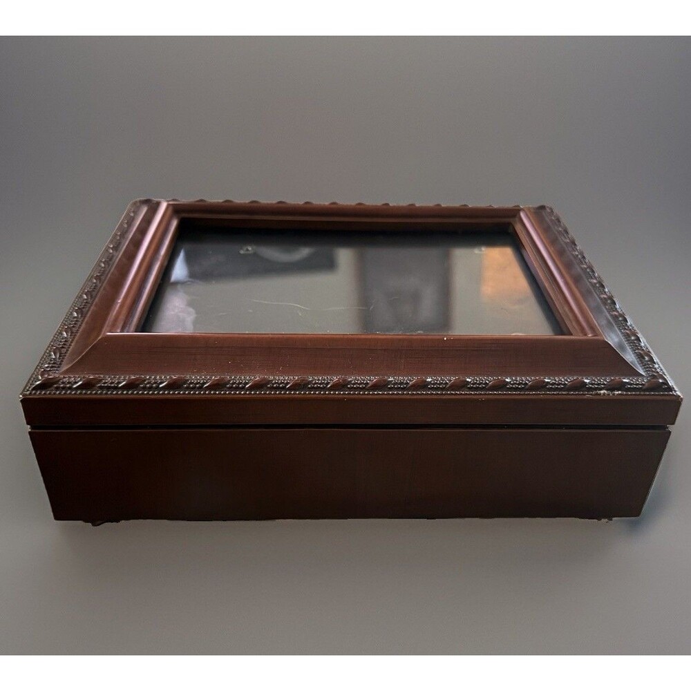 Cottage Garden Wood Music Jewelry Box Unchained Melody 5x7 Photo Frame